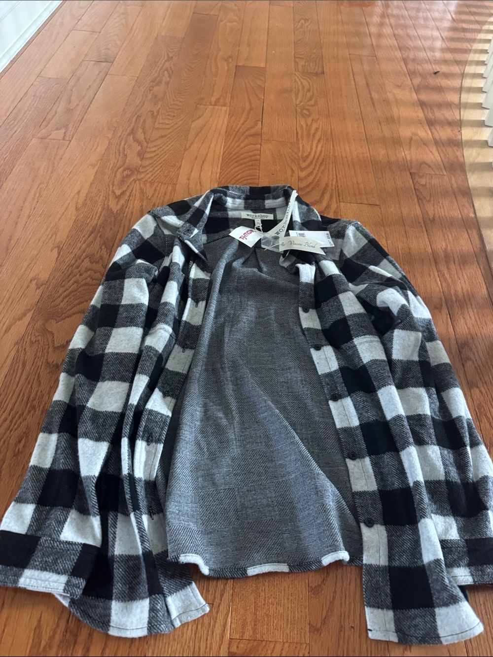 Workshop Republic Clothing Black & White Plaid Jacket